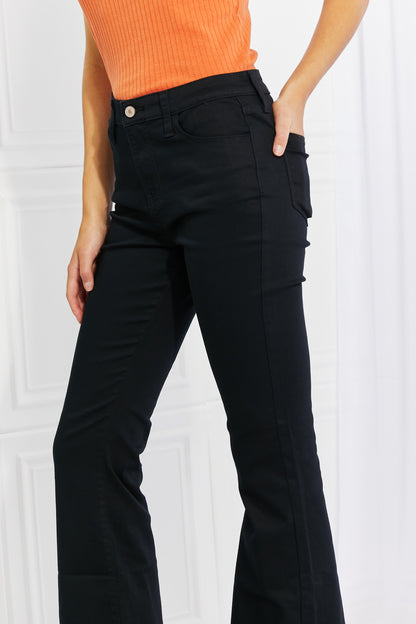 Zenana Clementine Full Size High-Rise Bootcut Jeans in Black