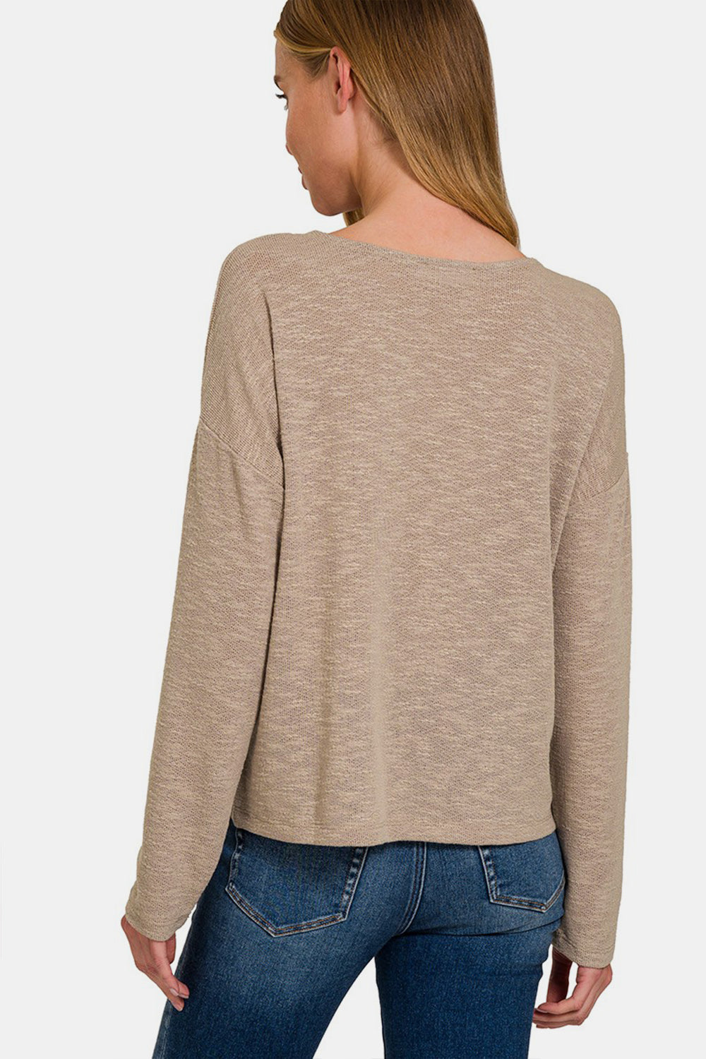 Zenana Dropped Shoulder Long Sleeve T-Shirt