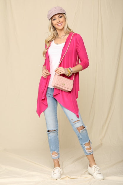 Celeste Full Size Open Front Knit Cardigan