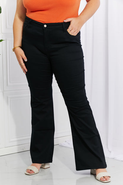 Zenana Clementine Full Size High-Rise Bootcut Jeans in Black