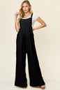 Double Take Full Size Texture Wide Strap Wide Leg Overall