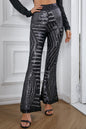 Double Take Sequin High Waist Flared Pants