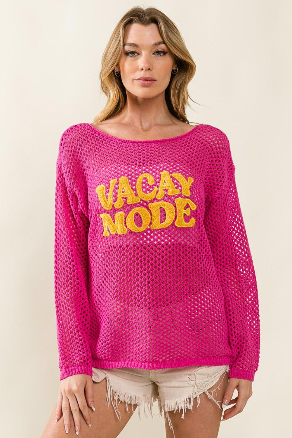 BiBi VACAY MODE Embroidered Knit Cover Up